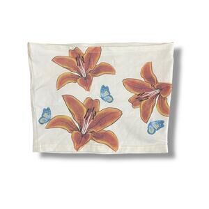 Edikted‎ Lily Floral Butterfly Tube Top White Stretch Strapless Y2K Aesthetic XS